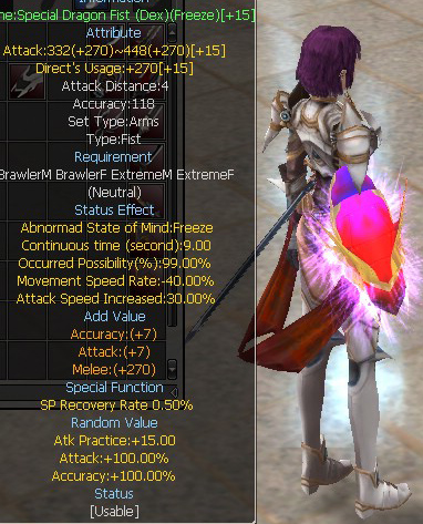 Special Dragon Fist (Dex)(Freeze)