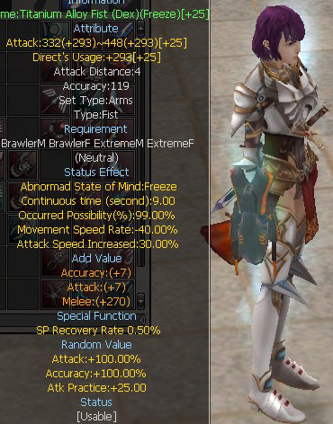 Titanium Alloy Fist (Dex)(Freeze)