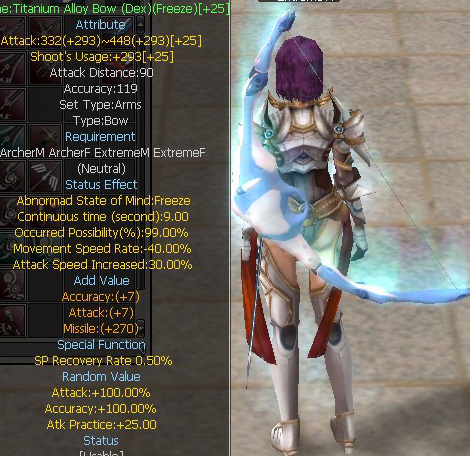 Titanium Alloy Bow (Dex)(Freeze)