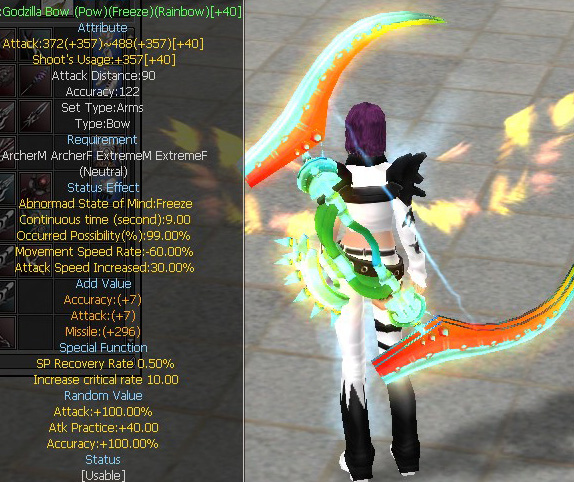 Godzilla Bow (Pow)(Freeze)(Rainbow)