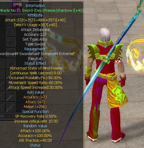 Miracle No.11 Sword (Dex)(Freeze)(Rainbow)
