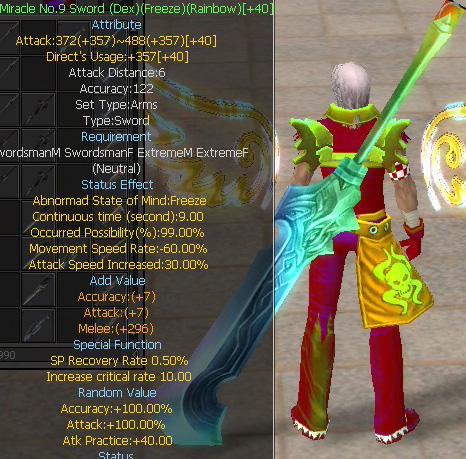 Miracle No.9 Sword (Dex)(Freeze)(Rainbow)