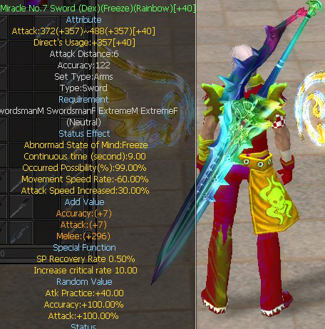 Miracle No.7 Sword (Dex)(Freeze)(Rainbow)